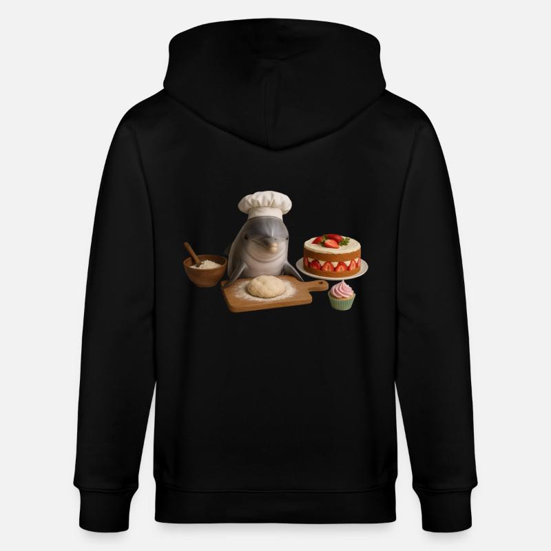 Dolphin Baking Cake Bread - Veste à capuche bio CULTIVATOR Stanley/Stella Unisexe - noir