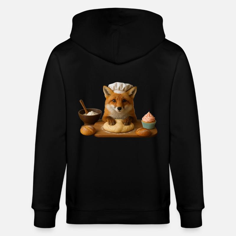 Fuchs Backen Kuchen Brot - Stanley/Stella Unisex Bio-Kapuzenjacke CULTIVATOR  - Schwarz