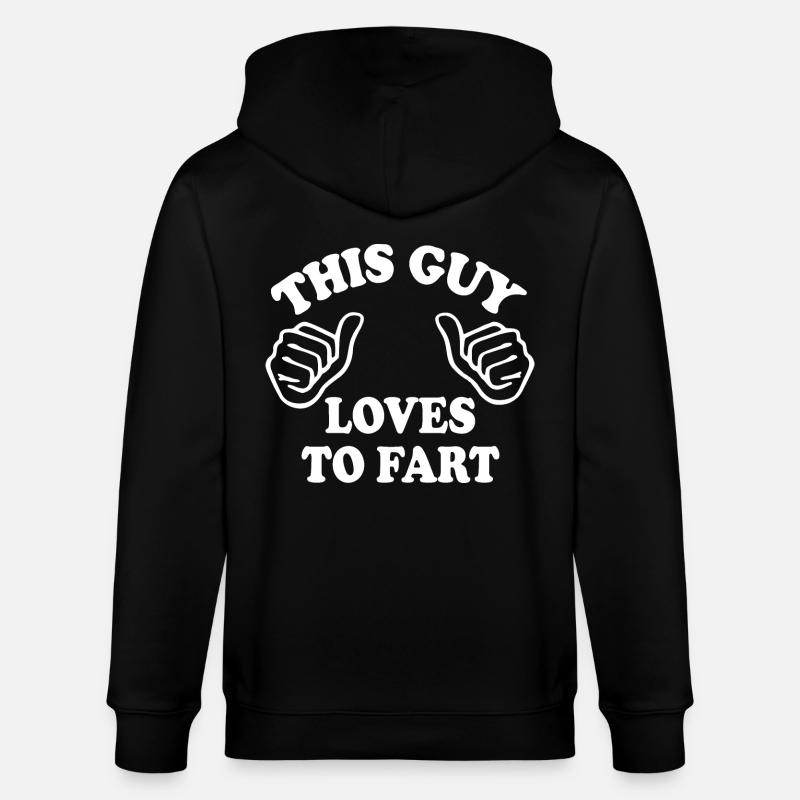 This guy loves to fahrt - Stanley/Stella Unisex Bio-Kapuzenjacke CULTIVATOR - Schwarz