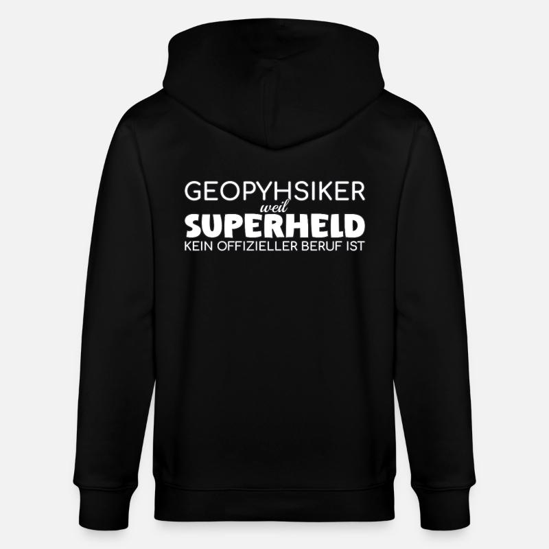 Geophysiker Superheld Geophysik - Stanley/Stella Unisex Bio-Kapuzenjacke CULTIVATOR  - Schwarz