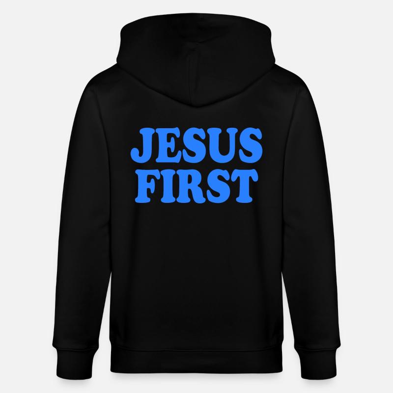 Jesus first - Veste à capuche bio CULTIVATOR Stanley/Stella Unisexe - noir