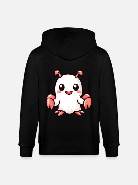 Lobster Crab Halloween Comic Ghost - Stanley/Stella CULTIVATOR Unisex Organic Hooded Jacket - black