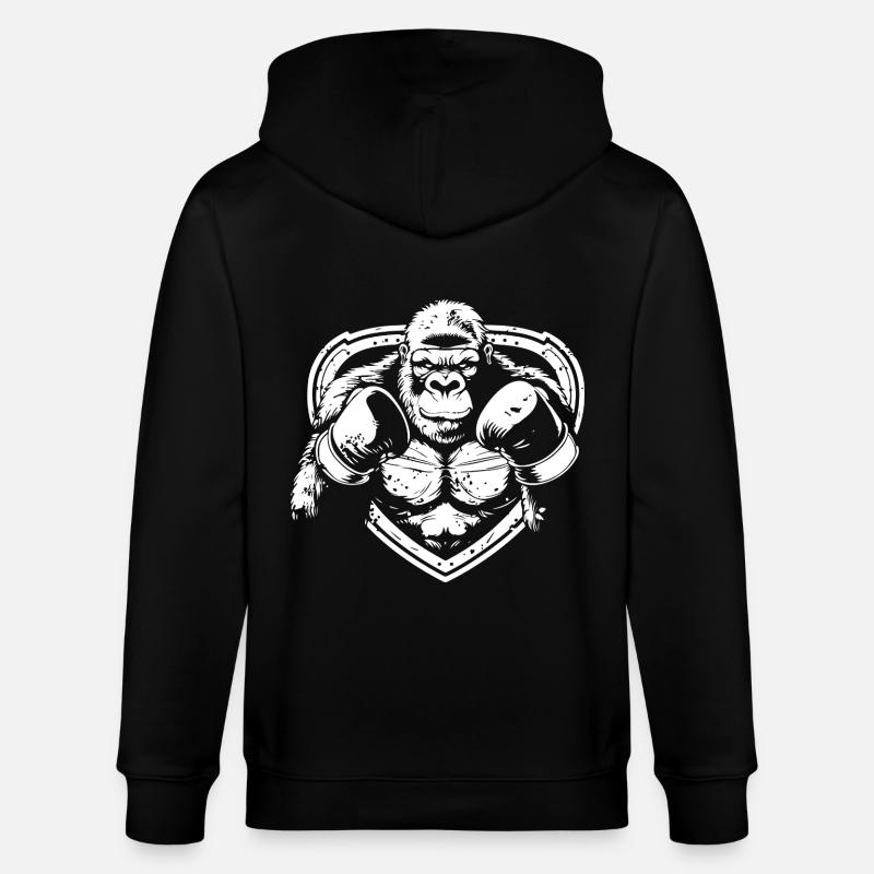 Gorille Boxer Fighter - Veste à capuche bio CULTIVATOR Stanley/Stella Unisexe - noir