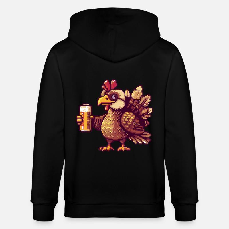 Bière de dinde Pixel - Veste à capuche bio CULTIVATOR Stanley/Stella Unisexe - noir