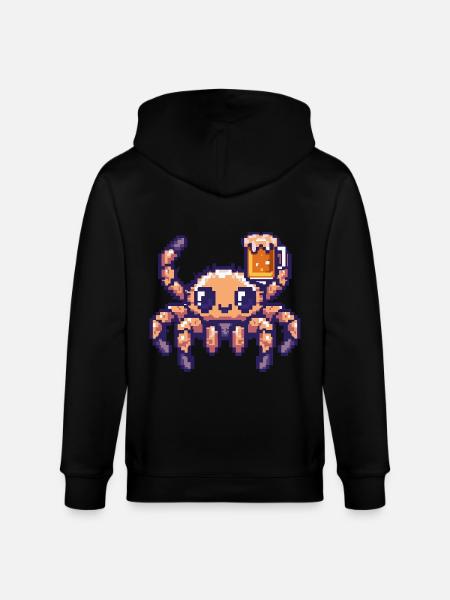Tarantula Pixel Bier - Stanley/Stella Unisex Bio-Kapuzenjacke CULTIVATOR - Schwarz