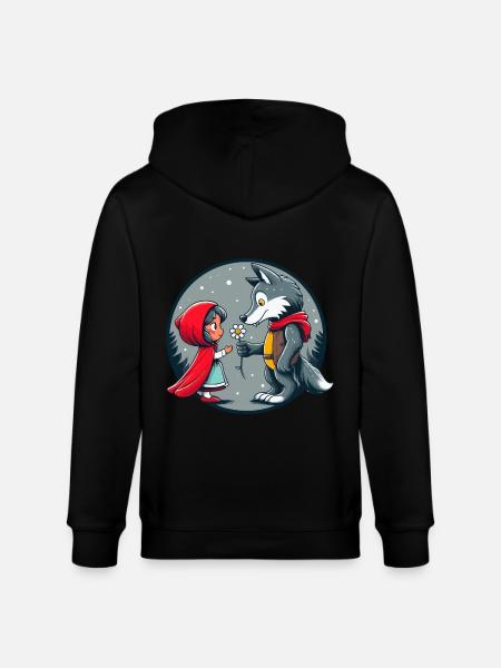 Little Red Riding Hood Wolf Fairy Tale Children's Flower Fairy Tale Character - Stanley/Stella CULTIVATOR Unisex Organic Hooded Jacket - black
