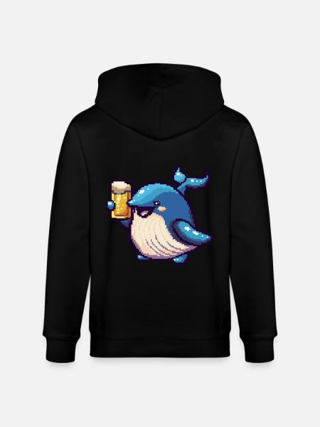 Whale Pixel Beer - Stanley/Stella CULTIVATOR  Unisex Organic Hooded Jacket - black