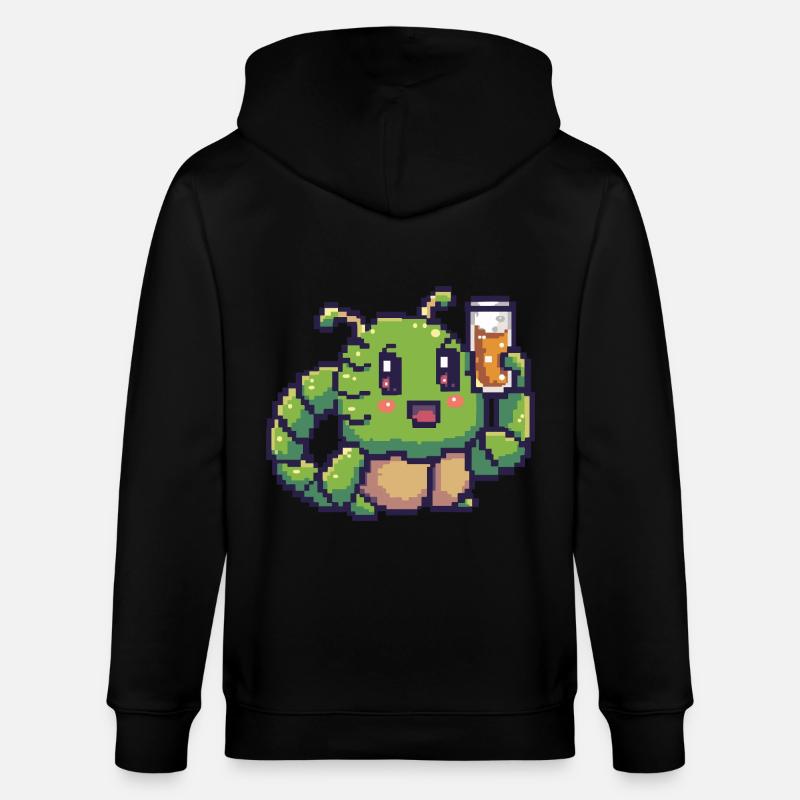 Wurm Pixel Bier - Stanley/Stella Unisex Bio-Kapuzenjacke CULTIVATOR  - Schwarz