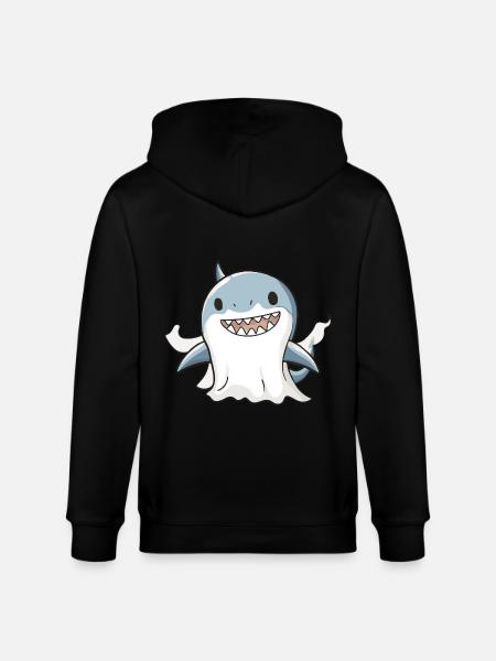 Shark Halloween Comic Ghost - Stanley/Stella CULTIVATOR Unisex Organic Hooded Jacket - black