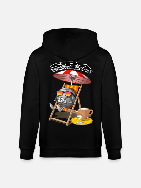 Sieste apéro pétanque - Veste à capuche bio CULTIVATOR Stanley/Stella Unisexe - noir