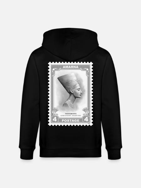 Nefertiti Stamp - Stanley/Stella CULTIVATOR  Unisex Organic Hooded Jacket - black