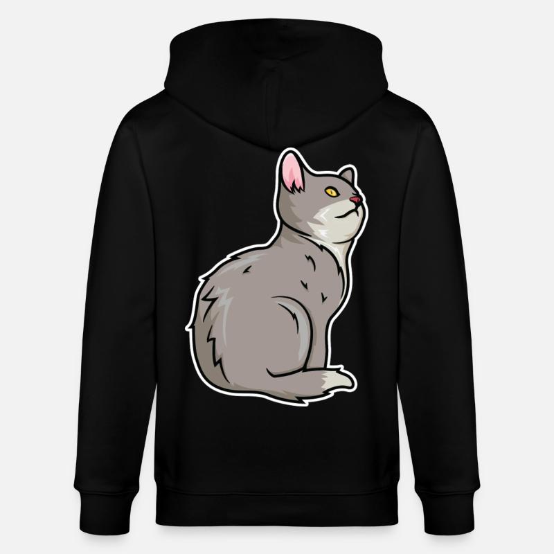 Dessin de chat - Veste à capuche bio CULTIVATOR Stanley/Stella Unisexe - noir