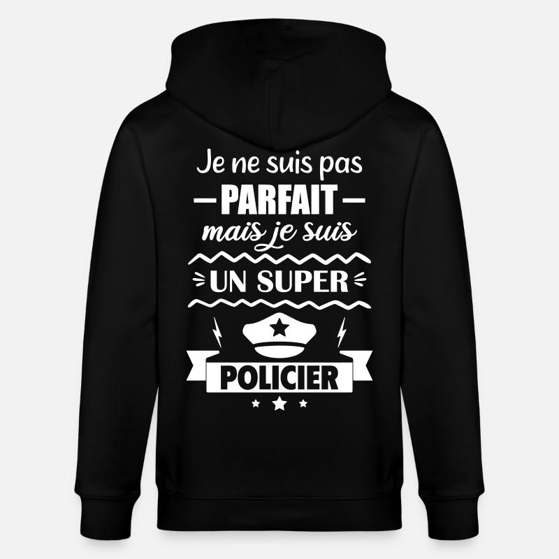 Nicht perfekt, aber super Polizei - Stanley/Stella Unisex Bio-Kapuzenjacke CULTIVATOR  - Schwarz