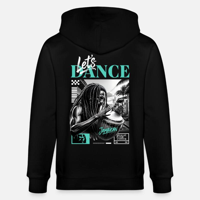 Lets Dance Jamaican Drummer - Stanley/Stella Unisex Bio-Kapuzenjacke CULTIVATOR  - Schwarz
