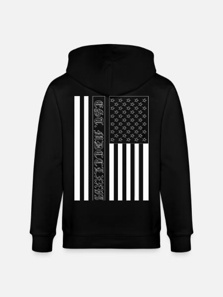Est. MDCCLXXVI USA Flag - Stanley/Stella CULTIVATOR Unisex Organic Hooded Jacket - black