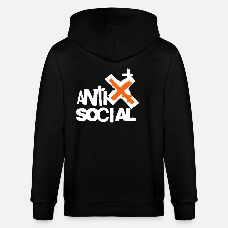 Logo d’art de rue antisocial - Veste à capuche bio CULTIVATOR Stanley/Stella Unisexe - noir
