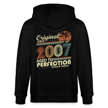 Original 2007 Vintage Vintage Anniversaire Rétro - Veste à capuche bio CULTIVATOR Stanley/Stella Unisexe - noir - Dos - Anna (173cm)