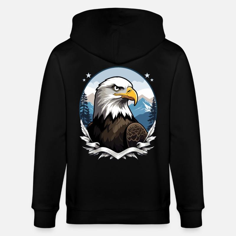 Pygargue à tête blanche - Veste à capuche bio CULTIVATOR Stanley/Stella Unisexe - noir