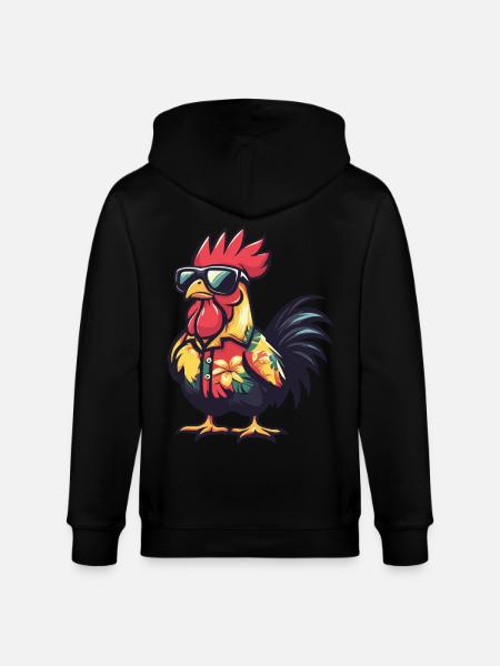 Hahn Comic Lustig Sommer - Stanley/Stella Unisex Bio-Kapuzenjacke CULTIVATOR - Schwarz