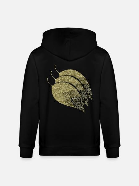 Leaves Decorative - Stanley/Stella CULTIVATOR Unisex Organic Hooded Jacket - black