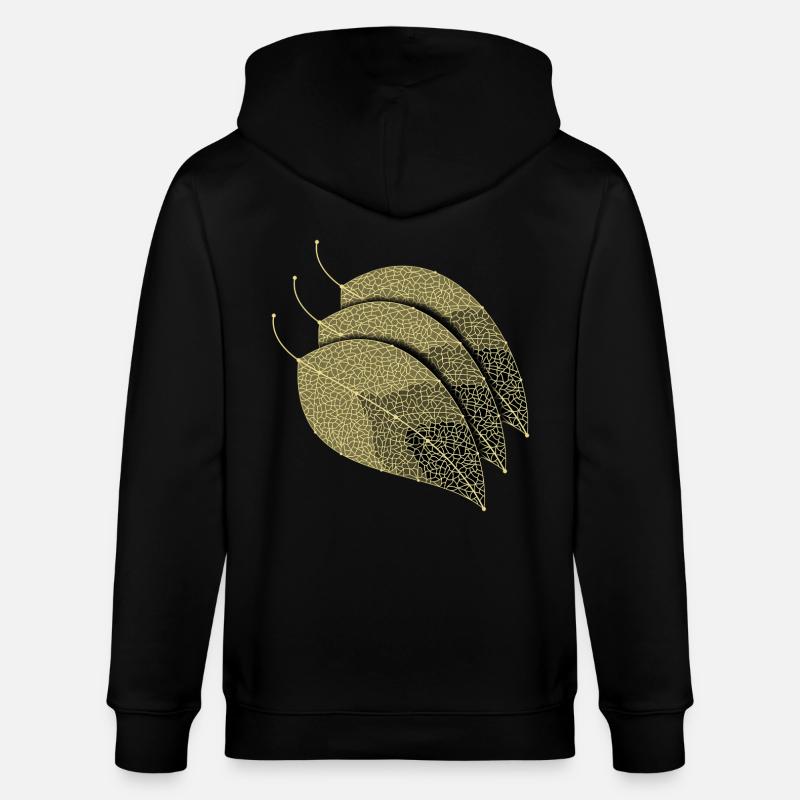 Leaves Decorative - Stanley/Stella CULTIVATOR  Unisex Organic Hooded Jacket - black