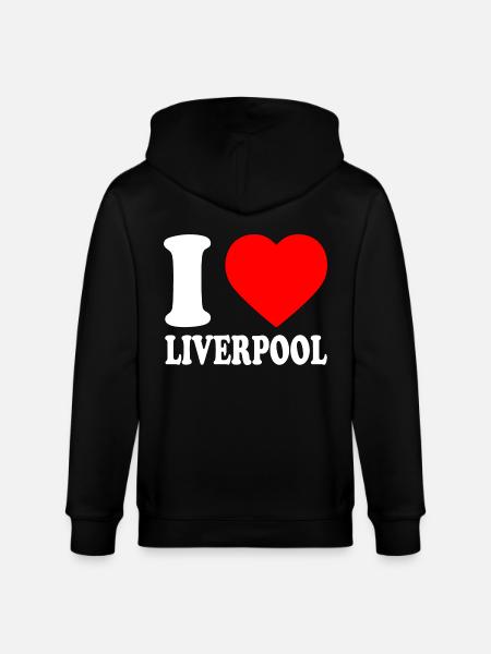 I love liverpool - Stanley/Stella CULTIVATOR Unisex Organic Hooded Jacket - black