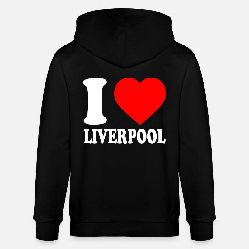 I love liverpool - Veste à capuche bio CULTIVATOR Stanley/Stella Unisexe - noir
