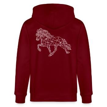 Tölter Hell - Stanley/Stella Unisex Bio-Kapuzenjacke CULTIVATOR  - Burgunderrot - Hinten - Anna (173cm)