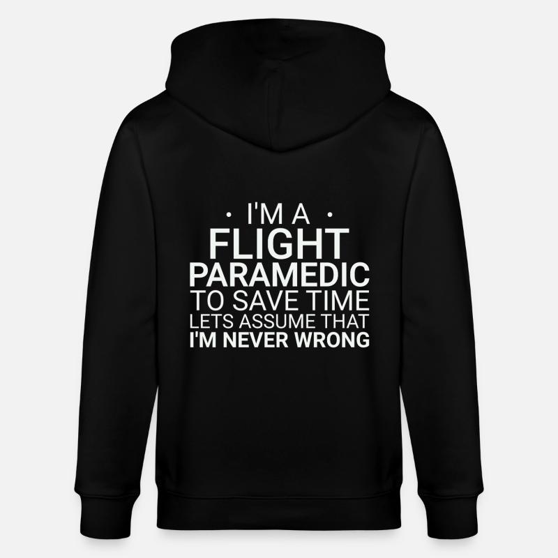 Flight Paramedic Never Wrong Luftrettung - Stanley/Stella Unisex Bio-Kapuzenjacke CULTIVATOR  - Schwarz
