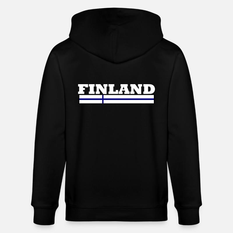 Finnland Flagge - Stanley/Stella Unisex Bio-Kapuzenjacke CULTIVATOR  - Schwarz