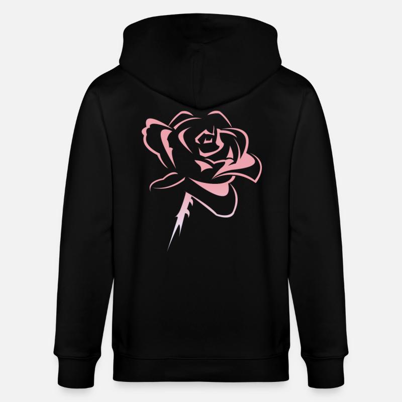 Fleur, rose - Veste à capuche bio CULTIVATOR Stanley/Stella Unisexe - noir