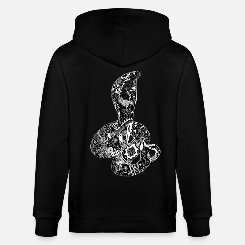 Patchwork Cobra - Stanley/Stella Unisex Bio-Kapuzenjacke CULTIVATOR  - Schwarz