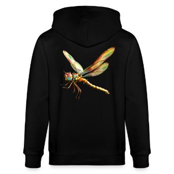 Libelle Dragonfly Bunte Flügel Süße Libellen - Stanley/Stella Unisex Bio-Kapuzenjacke CULTIVATOR  - Schwarz - Hinten - Anna (173cm)