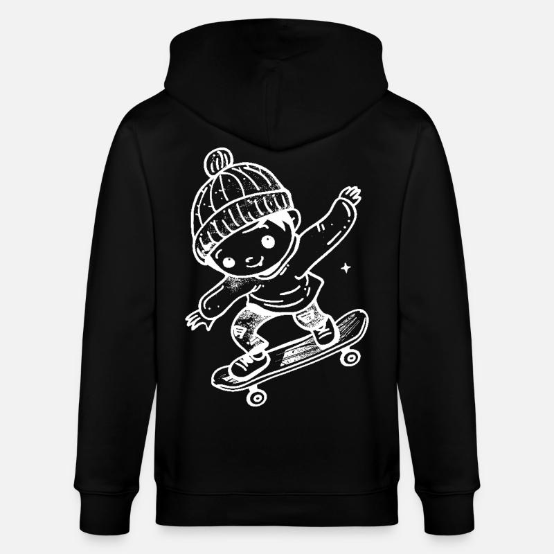 Skateboard Kind Comic - Stanley/Stella Unisex Bio-Kapuzenjacke CULTIVATOR  - Schwarz