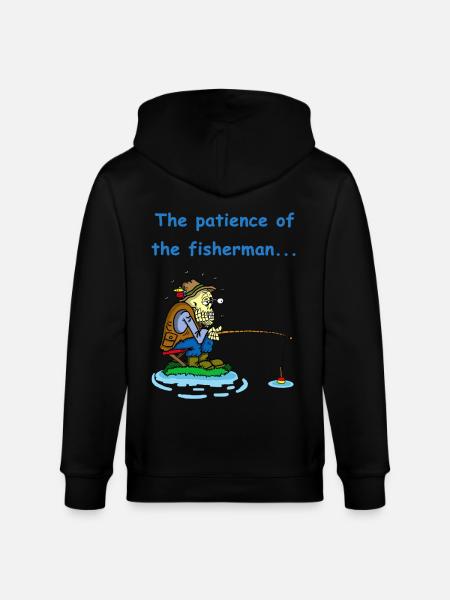 The Fisherman's Patience - Stanley/Stella CULTIVATOR Unisex Organic Hooded Jacket - black