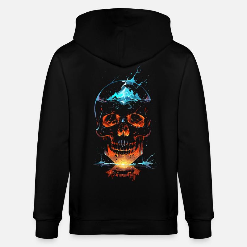 Crâne de Feu et Glace Éclatant - Veste à capuche bio CULTIVATOR Stanley/Stella Unisexe - noir
