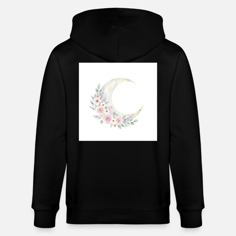 Couronne de fleurs de lune - Veste à capuche bio CULTIVATOR Stanley/Stella Unisexe - noir