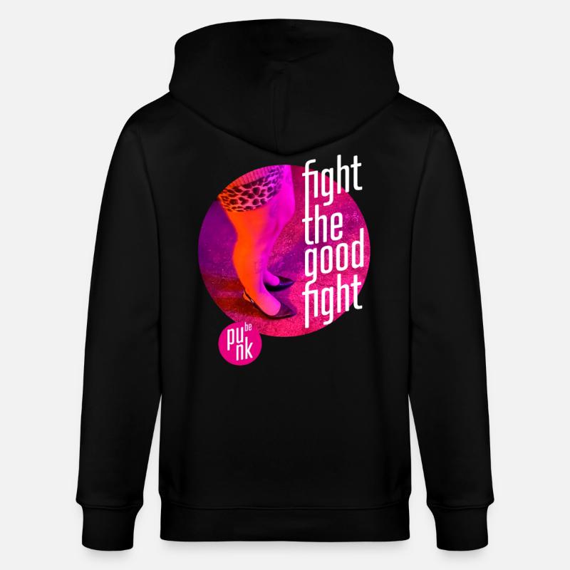 ThinkBick_Fight_the_good_fight_2026_4 - Veste à capuche bio CULTIVATOR Stanley/Stella Unisexe - noir
