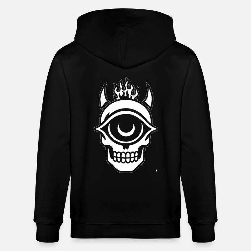 BIRD Original – Brennender Vision-Schädel - Stanley/Stella Unisex Bio-Kapuzenjacke CULTIVATOR  - Schwarz