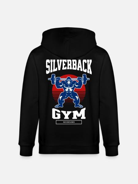 Gym Shirt – Silverback Gym - Stanley/Stella CULTIVATOR  Unisex Organic Hooded Jacket - black