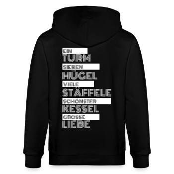 ein-turm - Stanley/Stella Unisex Bio-Kapuzenjacke CULTIVATOR  - Schwarz - Hinten - Anna (173cm)