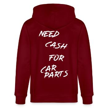 car_parts - Stanley/Stella Unisex Bio-Kapuzenjacke CULTIVATOR  - Burgunderrot - Hinten - Anna (173cm)