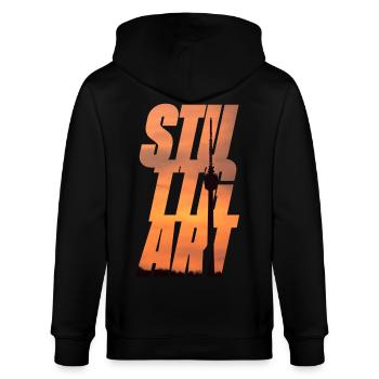 Stuttgart - Stanley/Stella Unisex Bio-Kapuzenjacke CULTIVATOR  - Schwarz - Hinten - Anna (173cm)