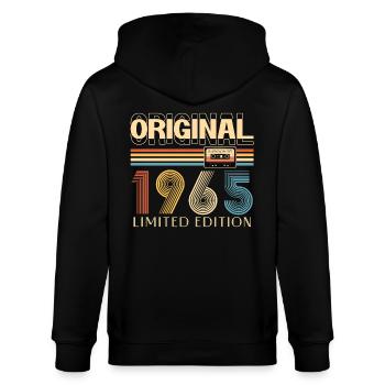 60th Birthday Original 1965 60 Years Old Gift - Stanley/Stella CULTIVATOR  Unisex Organic Hooded Jacket - black - Back - Anna (173cm)