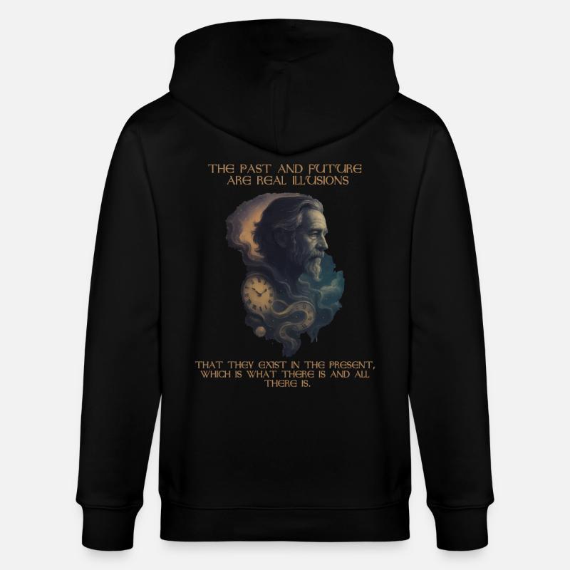 Alan Watts Zeit Zitat Kunst - Stanley/Stella Unisex Bio-Kapuzenjacke CULTIVATOR  - Schwarz