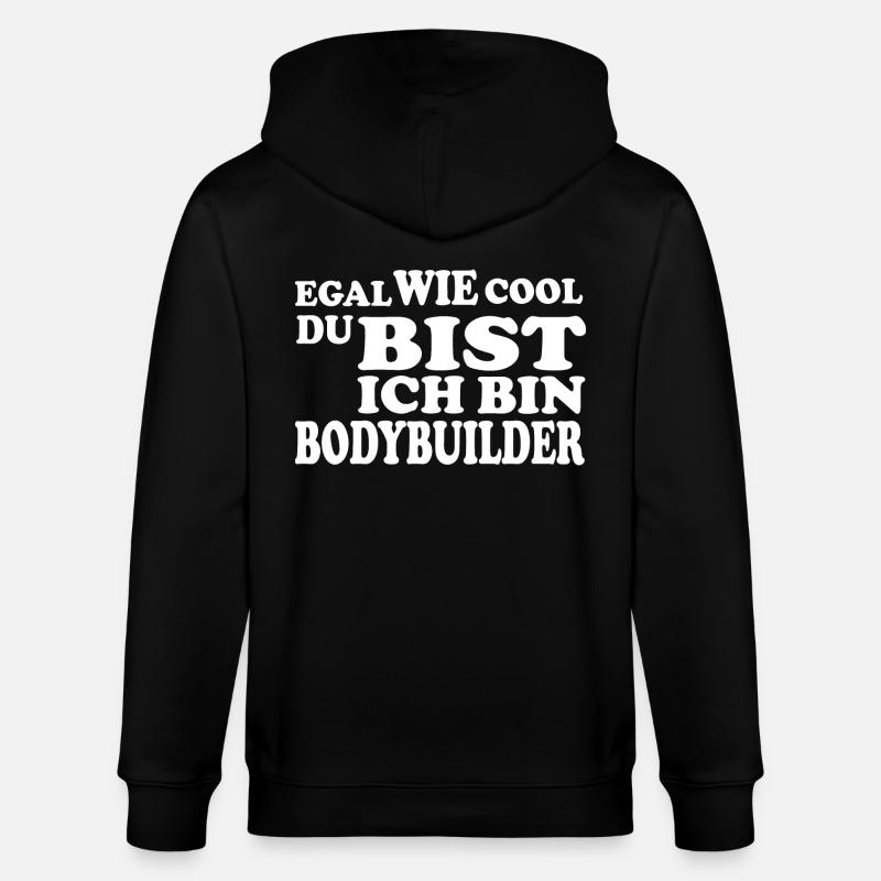 Bodybuilder - Stanley/Stella Unisex Bio-Kapuzenjacke CULTIVATOR  - Schwarz