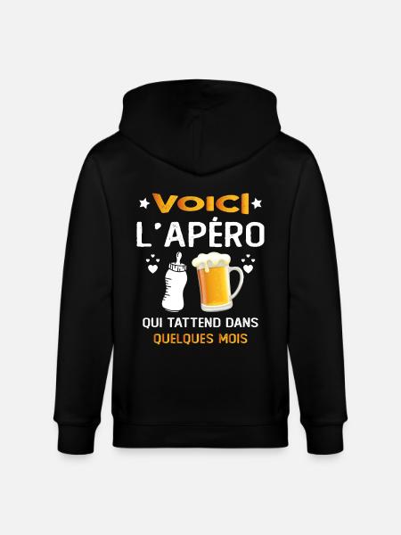 Futur Papa Apéro Cadeau - Veste à capuche bio CULTIVATOR Stanley/Stella Unisexe - noir