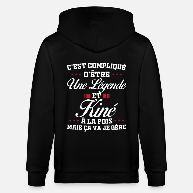Une légende et Kiné - Veste à capuche bio CULTIVATOR Stanley/Stella Unisexe - noir