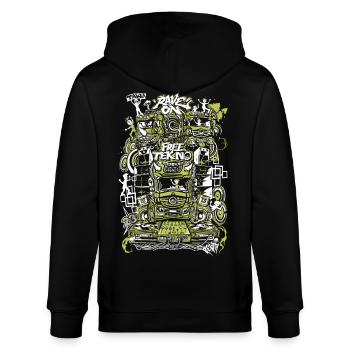 Rave on free TEKNO  - Veste à capuche bio CULTIVATOR Stanley/Stella Unisexe - noir - Dos - Anna (173cm)
