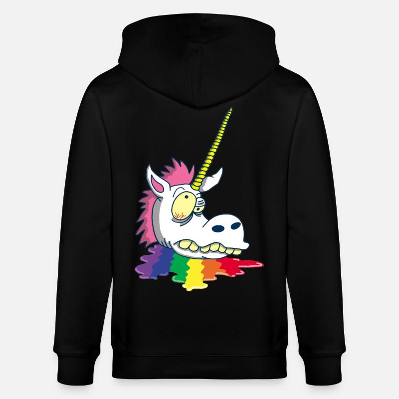 Abgetrennter Kopf eines Einhorns - Stanley/Stella Unisex Bio-Kapuzenjacke CULTIVATOR  - Schwarz